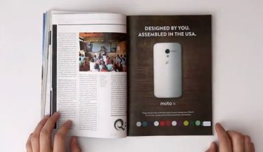MOTO X ทำโฆษณาเก๋ กดเปลี่ยนสีเครื่องในหน้านิตยสารพิมพ์จริงได้
