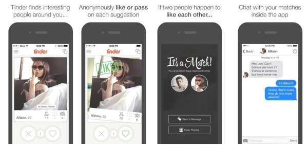 Tinder แอพพลิเคชั่น บน iOS