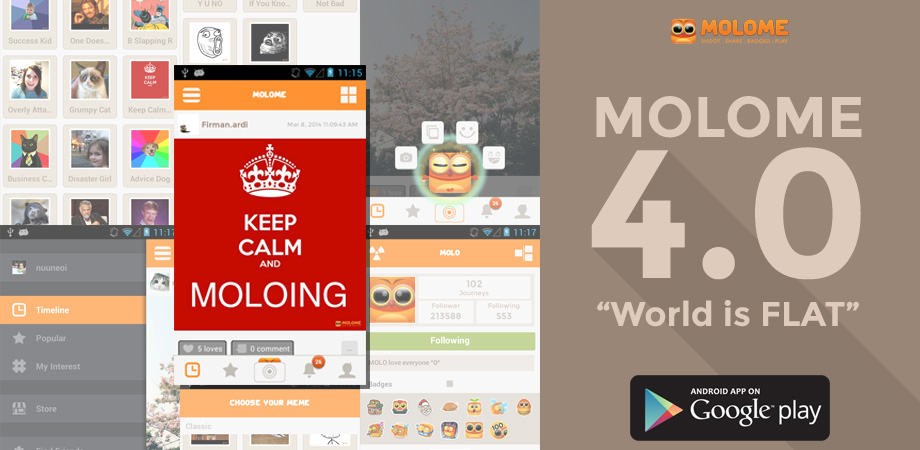 Molome 4.0 อัพเดตเวอร์ชั่นใหม่ Flat UI แบนราบ