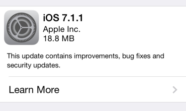 แอปเปิ้ลปล่อยตัวอัพเดต iOS 7.1.1 แล้ว เน้นแก้บั๊ก Touch ID-คีย์บอร์ดไม่ตอบสนอง