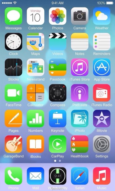 หลุดภาพหน้าจอ iOS 8 บน iPhone6
