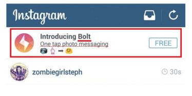 มีภาพหลุดของ “Bolt” แอพฯแชร์รูปภาพใหม่จาก Facebook ลง Instagram ที่คาดว่าจะออกมาแข่งกับ Snapchat
