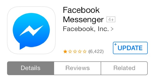 เห็นได้ชัดว่าผู้ใช้งานไม่ปลื้ม !? Facebook Messenger บน iOS มีคะแนนเฉลี่ยอยู่ที่ 1 ดาว แม้จะเป็นแอพฯอันดับ 1 ก็ตาม