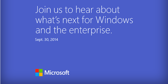 ได้ฤกษ์ซะที Microsoft ส่ง E-mail เชิญสื่อมวลชนมางานเปิดตัวระบบปฏิบัติการ Windows ตัวใหม่ วันที่ 30 กันยายน ที่ซานฟรานซิสโก