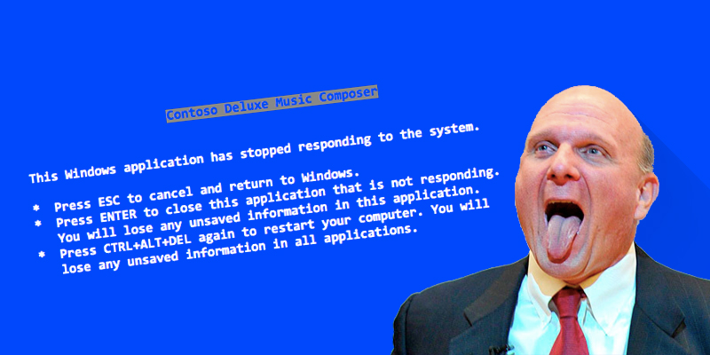 คนที่เขียนข้อความบน Blue Screen of Dead ใน Windows คือสตีฟ บัลเมอร์