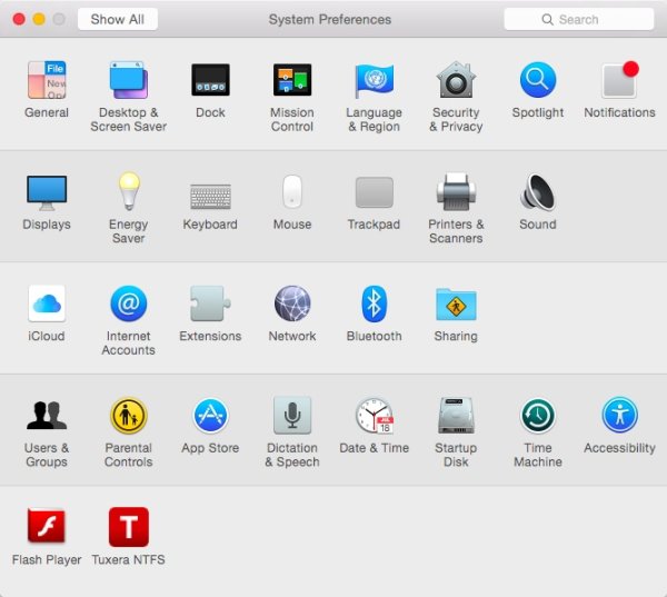 System Preferences ที่มากับ icon ใหม่ๆ