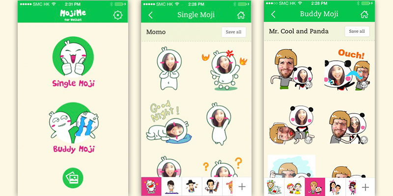MojiMe แอปใหม่ชวนคุณกลายร่างเป็นเหล่าสติ๊กเกอร์ผ่านแอพ WeChat