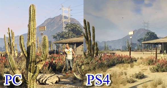 พีซี เทพสุด เปรียบเทียบภาพเกม GTA5 บน PS4 และ PC