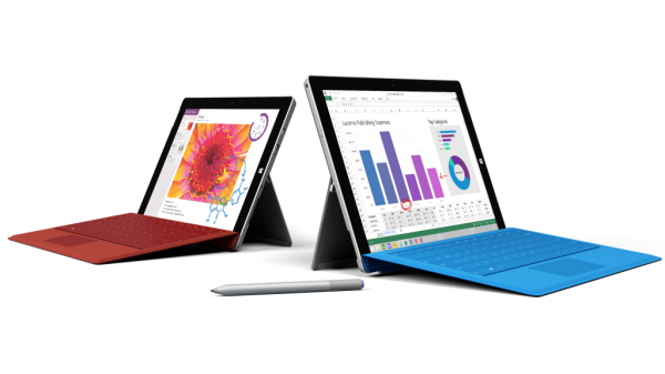 เทียบกับ Surface pro 3 รุ่นพี่ (ตัวคีย์บอร์ดสีฟ้า)