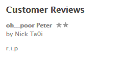 ความเห็นจาก App Store ที่ไว้อาลัยต่อการจากไปของ Peter