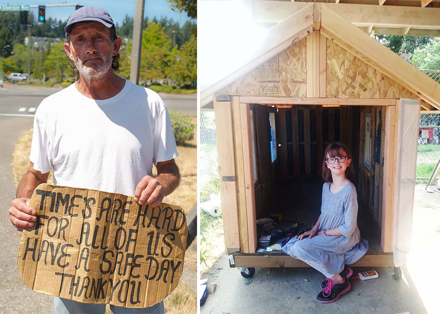 สุดยอดน้ำใจ!! เด็กหญิงวัย 9 ปี สร้างที่พักพิงพร้อมอาหารให้กับคนจรจัด!!