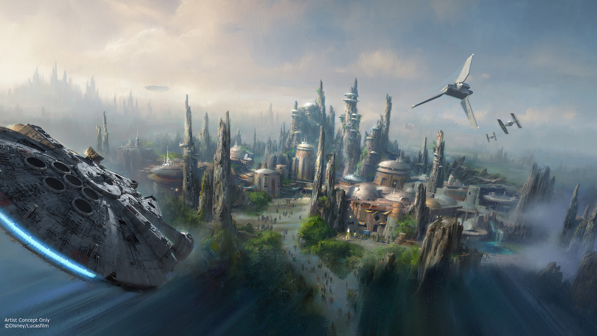 Star Wars-Themed Lands Coming to Disney Parks – Walt Disney Company Chairman and CEO Bob Iger announced at D23 EXPO 2015 that Star Wars-themed lands will be coming to Disneyland park in Anaheim, Calif., and Disney’s Hollywood Studios in Orlando, Fla., creating Disney’s largest single-themed land expansions ever at 14-acres each, transporting guests to a never-before-seen planet, a remote trading port and one of the last stops before wild space where Star Wars characters and their stories come to life.  These authentic lands will have two signature attractions, including the ability to take the controls of one of the most recognizable ships in the galaxy, the Millennium Falcon, on a customized secret mission, and an epic Star Wars adventure that puts guests in the middle of a climactic battle. (Disney Parks)