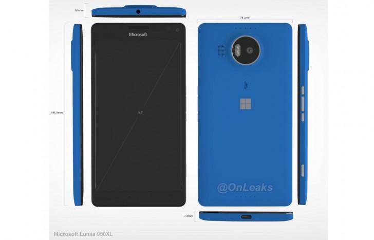 หลุดภาพเรนเดอร์ Microsoft Lumia 950 XL จากโรงงานก่อนเปิดตัวสัปดาห์หน้า