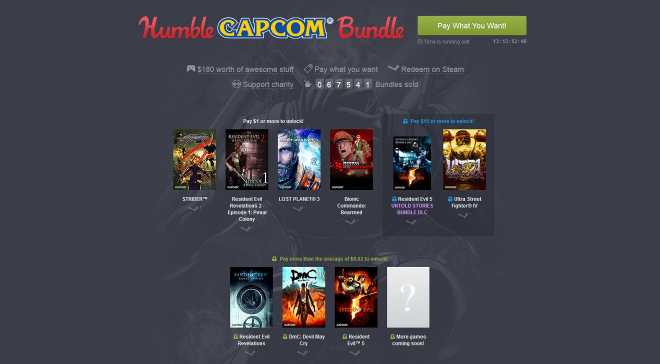 แบไต๋ดีลวันนี้ !! HumbleBundle เอาใจแฟน ๆ Capcom กันไปแบบเต็ม ๆ (ส่วนใครซื้อก่อนก็หลังหักเต็ม ๆ เช่นกัน)