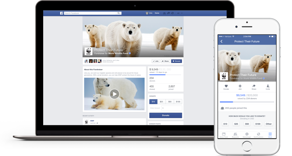 Facebook เตรียมออกเครื่องมือใหม่สำหรับคนใจบุญ
