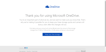 Microsoft OneDrive ใจดีขึ้นมาหน่อยนึงขอเก็บพื้นที่ฟรีได้