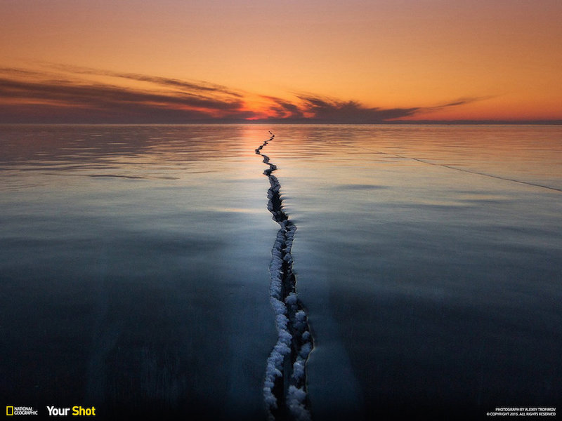 This photo was taken in February 2015 on Lake Baikal. In ety photo expedition goal was to show the Baikal ice particular and unusual.