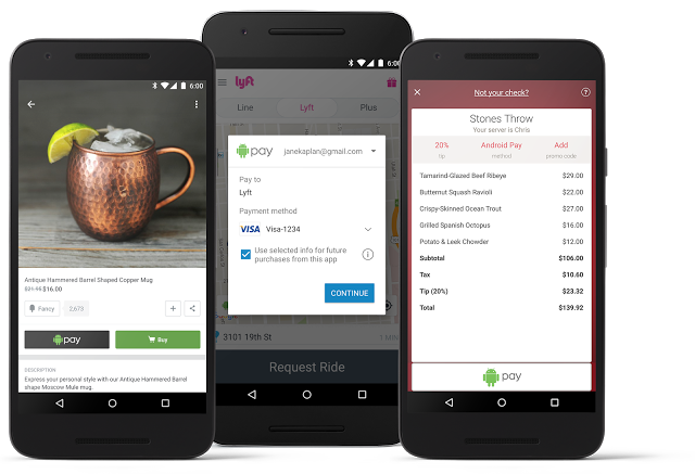 ลูกค้าสามารถซื้อสินค้าผ่าน Android Pay ในบางแอปพลิเคชั่นได้แล้ว