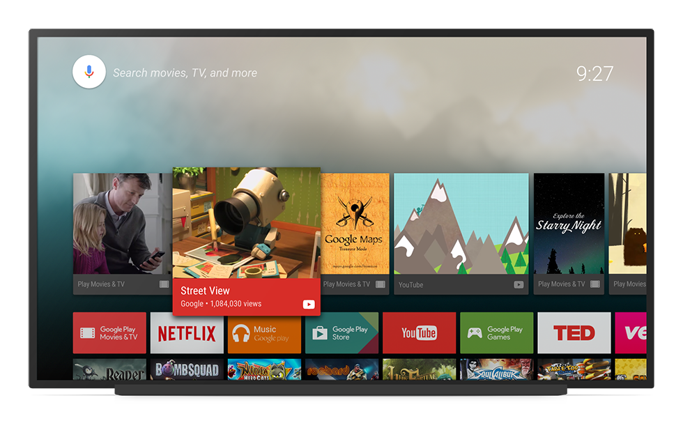 Android TV Home Screen Framed