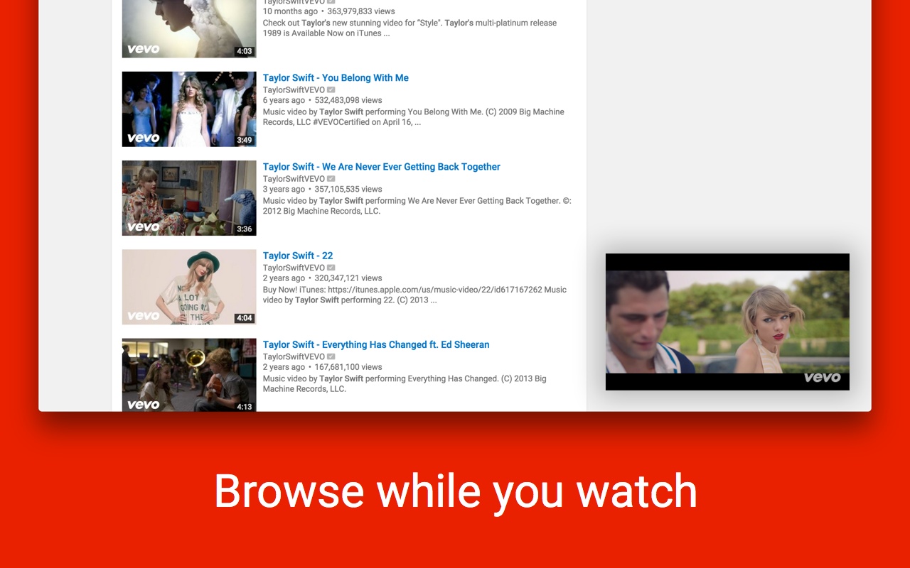 YouTube Picture in Picture for Chrome ทำให้ผู้ใช้สามารถดูวีดีโอและค้นหาวีดีโอในเวลาเดียวกันได้