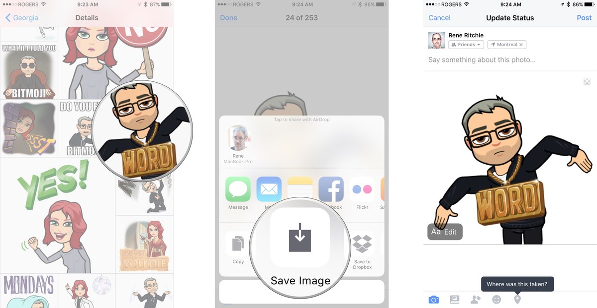 send-bitmoji-facebook-screens