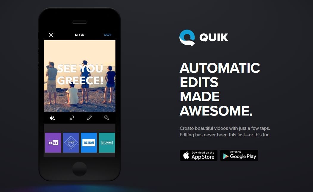 Quik แอปทำวิดีโอที่ง่ายที่สุดในโลกแจกฟรีทั้ง iOS และ Android!