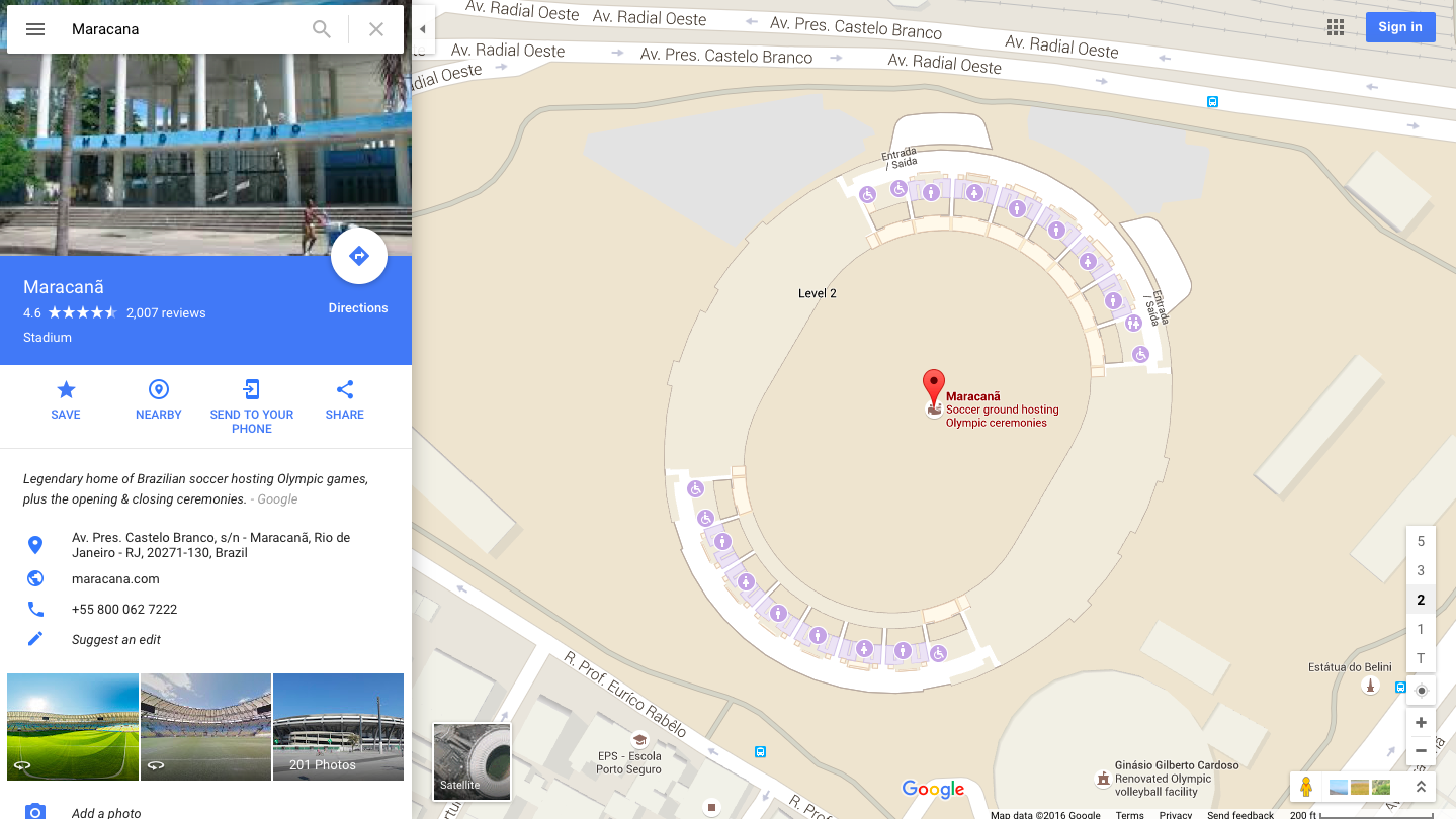 Google Maps เวอร์ชันใหม่สามารถแสดงแผนผังภายในสถานที่จัดการแข่งขันโอลิมปิก 2016