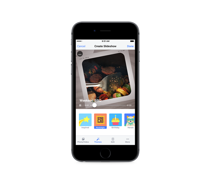 Facebook เปิดให้ผู้ใช้งาน iOS สร้าง Slideshow จากภาพที่อัปโหลดลง Facebook