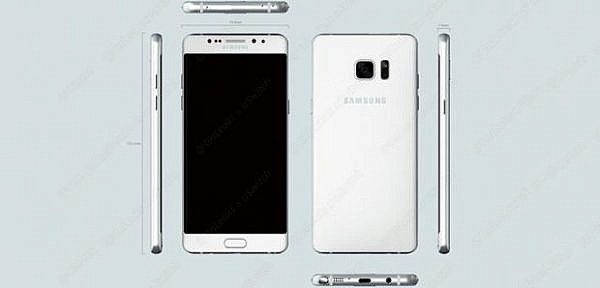 ภาพเรนเดอร์ Samsung Galaxy Note 6 (หรือ Note 7) เผยให้เห็นขนาดตัวเครื่อง และขอบโค้งทั้งหน้าและหลัง