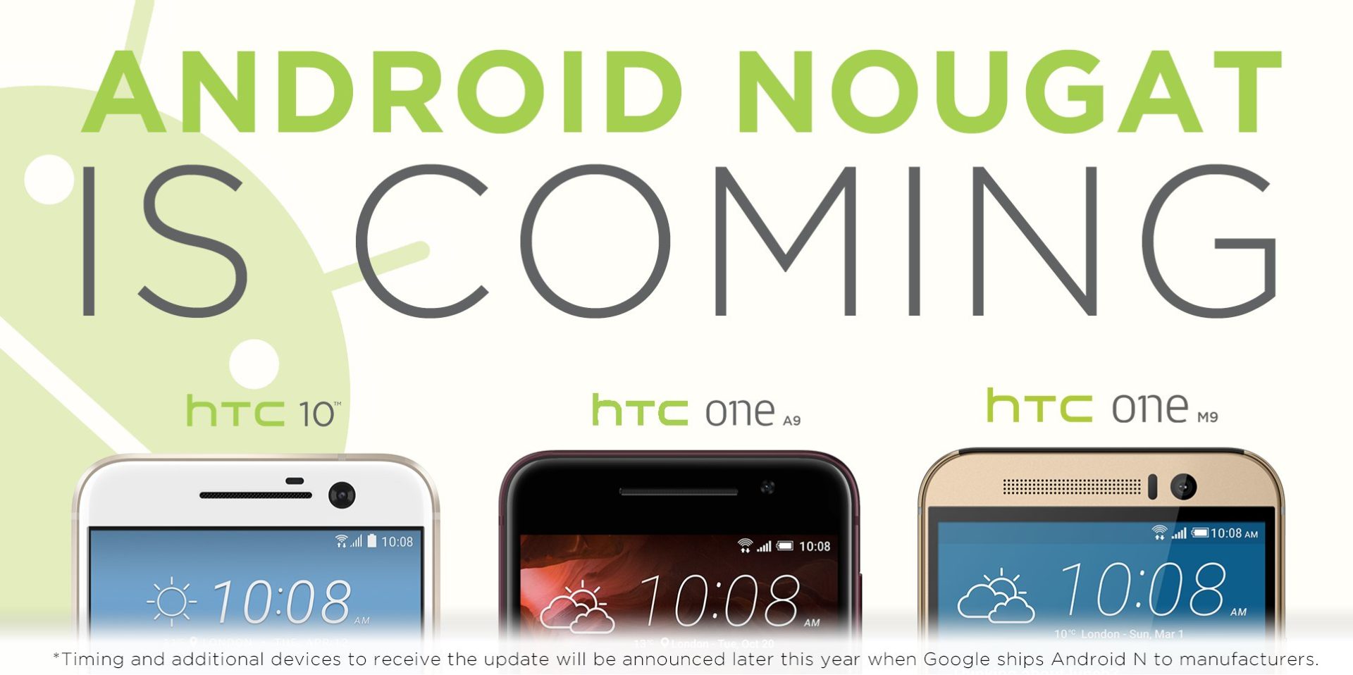 ใกล้เข้ามา!!! HTC ประกาศเตรียมอัพ Android N แล้ว ในรุ่น HTC 10, One A9, และ One M9