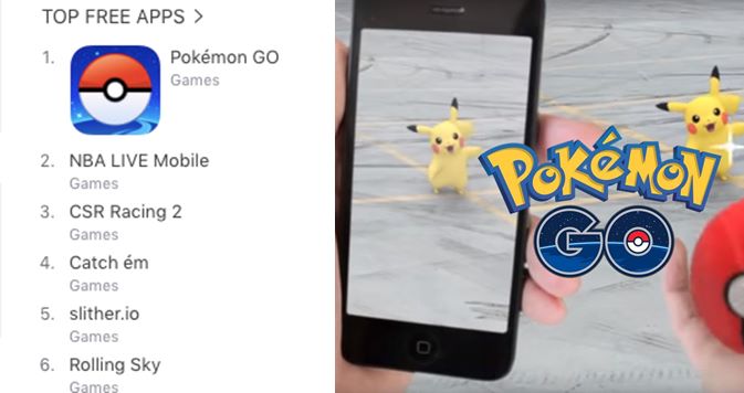 ตามคาด Pokemon GO ขึ้นอันดับ 1 ใน App Store อเมริกา