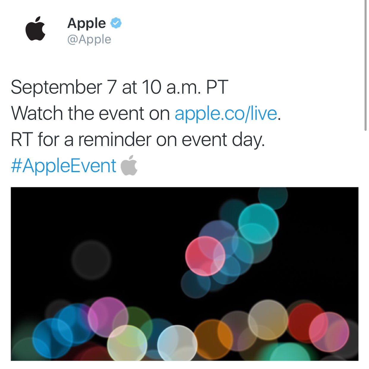 เป็นอย่างนี้นี่เอง!! Apple ใช้บัญชีทวิตเตอร์ในการโปรโมทงานเปิดตัวที่จะถึงนี้จริง ๆ ด้วย