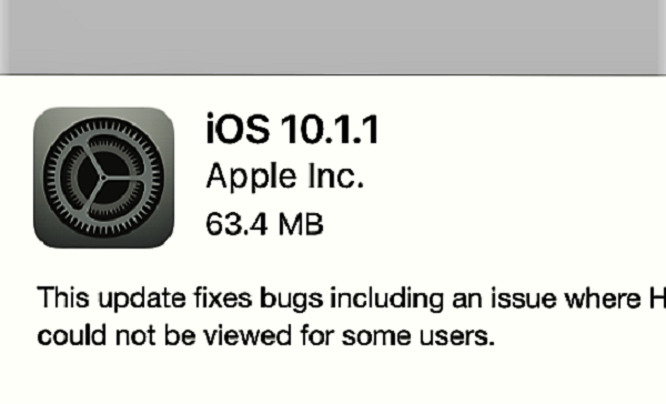 Apple ปล่อยอัปเดต iOS 10.1.1 แก้ปัญหาข้อมูลสุขภาพ