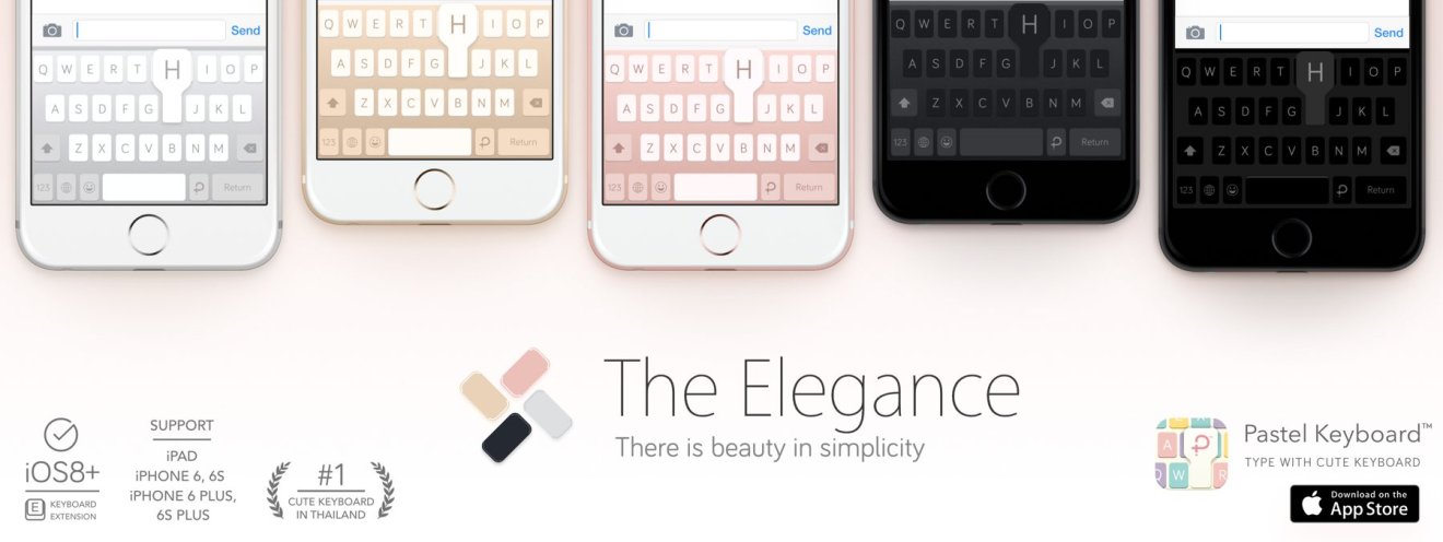 Pastel Keyboard ออกธีมสีคีย์บอร์ดใหม่ เอาใจสาวก iPhone!