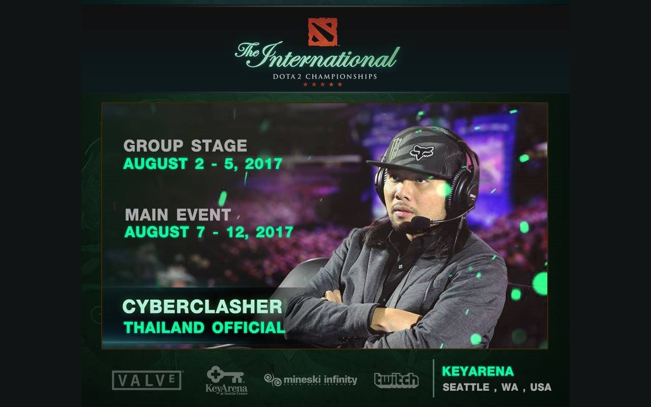 อย่างเจ๋ง! ‘CyberClasher’ ได้รับเชิญสู่ TI7 ลุยพากย์เวทีระดับโลกที่ยิ่งใหญ่ที่สุดของเกม DOTA 2 !