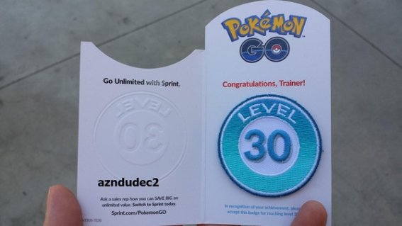 ผู้ให้บริการเครือข่ายมือถือในอเมริกาแจกป้ายให้ผู้เล่น Pokemon GO ที่มี เลเวล 30 !!