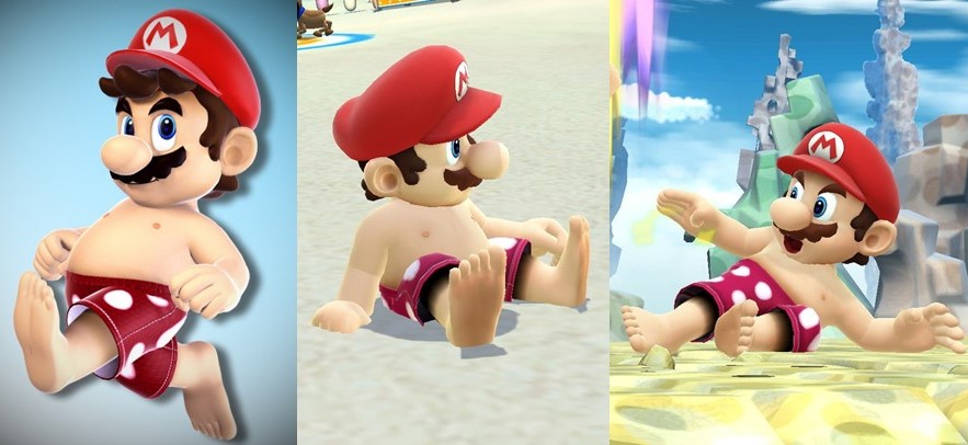 ไม่ต้องรอนานแฟนๆสร้าง Mario ใส่ชุดว่ายน้ำ ในเกม Super Smash Bros !!