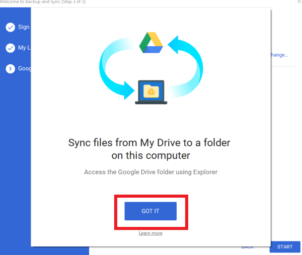 Sync Google Drive File Stream