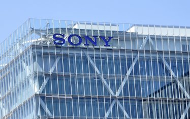 Shinagawa, Tokyo, Japan - May 19, 2011: Sony logo atop their technology building at Shinagawa Technology Center, Shinagawa INTERCITY C Tower, 2-15-3 Konan, Minato-ku, Tokyo. Home of Sony Computer Entertainment Inc.