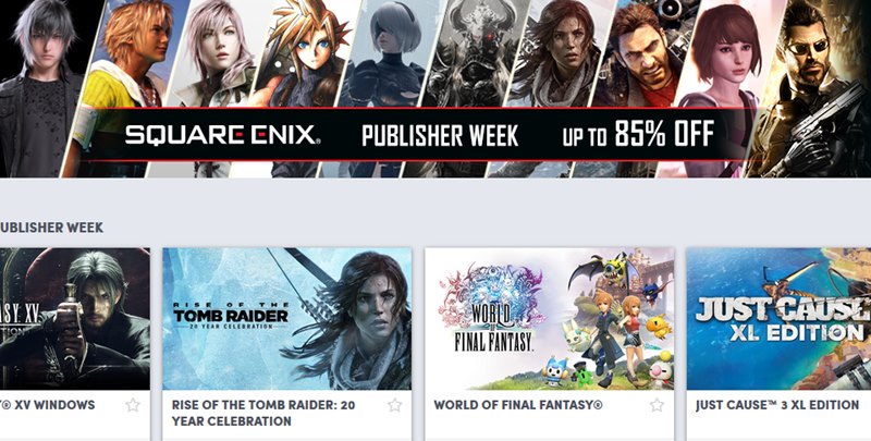 ค่าย Square Enix ลดราคาเกมใน humblebundle สูงสุด 85%