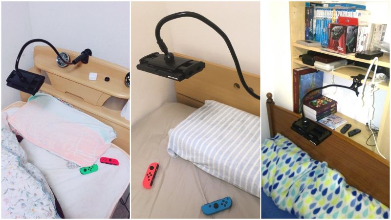 ชมอุปกรณ์เสริมที่ช่วยให้นอนเล่น Nintendo Switch บนเตียงได้สะดวกขึ้น