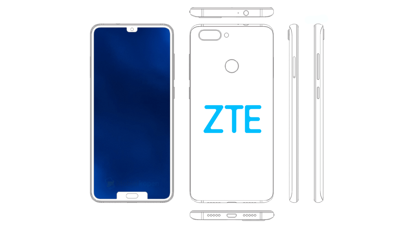 ZTE จดสิทธิบัตรสมาร์ทโฟนมาพร้อมรอยแหว่งทั้งบน-ล่างของหน้าจอ