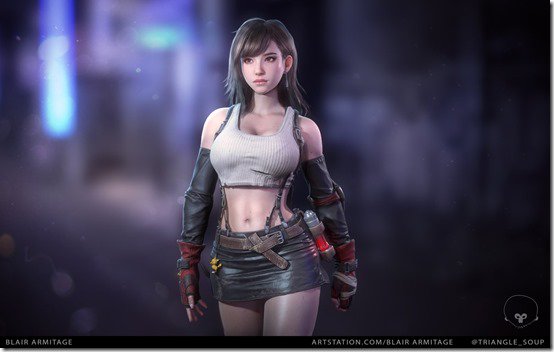 ชมงานออกแบบตัวละคร Tifa จากเกม Final Fantasy 7 จากนักสร้างเกมค่ายอื่น