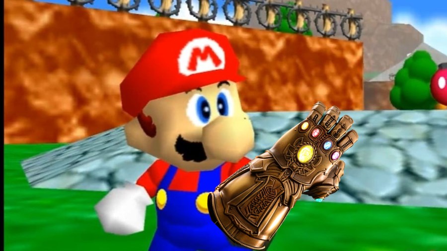 จะเกิดอะไรขึ้นเมื่อ มาริโอได้ครองถุงมือ Infinity Gauntlet จากหนัง Avengers