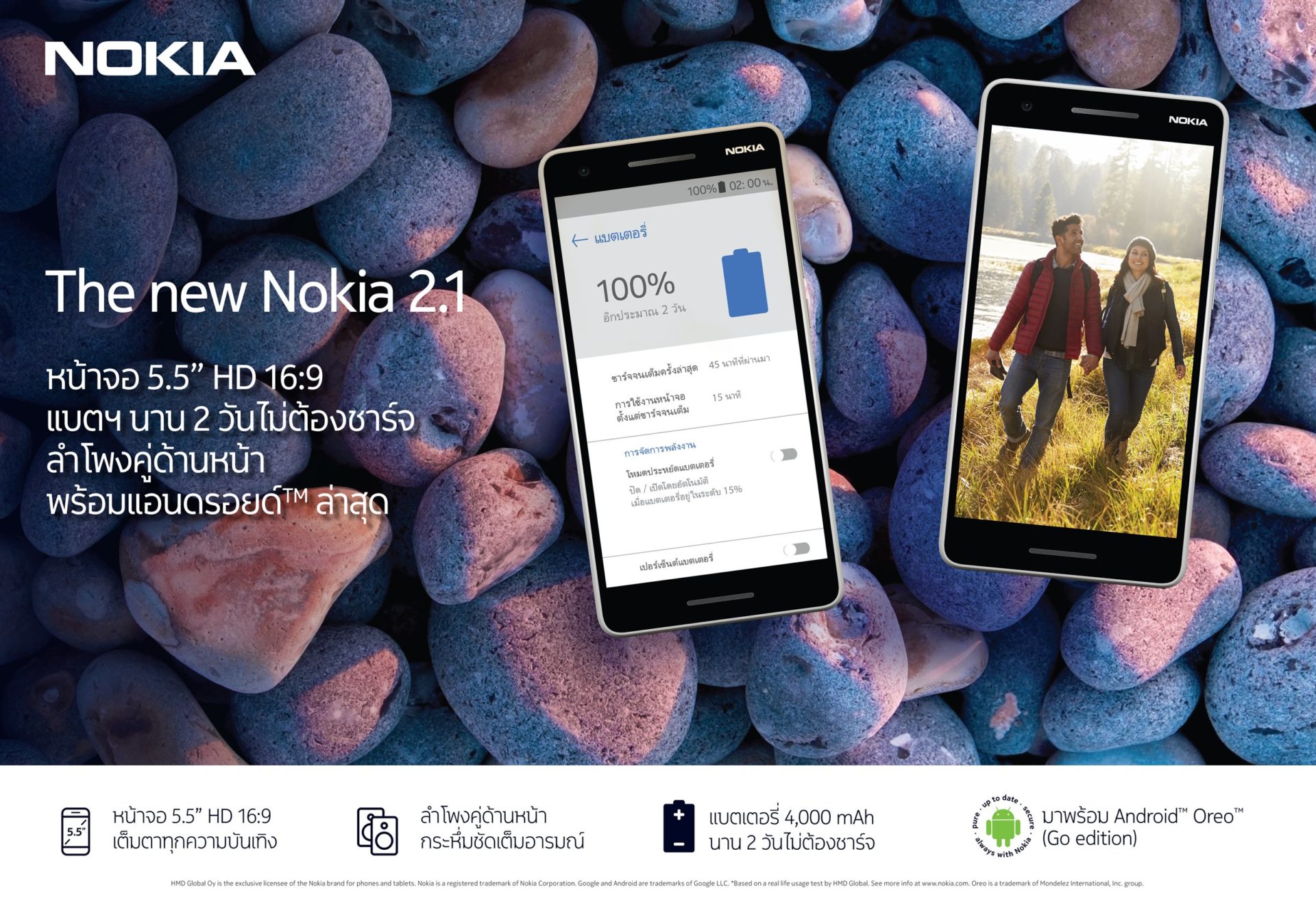 Nokia ประกาศเปิดตัวสมาร์ทโฟน “new Nokia 2.1” อย่างเป็นทางการ พร้อมวางจำหน่ายในไทยแล้ว