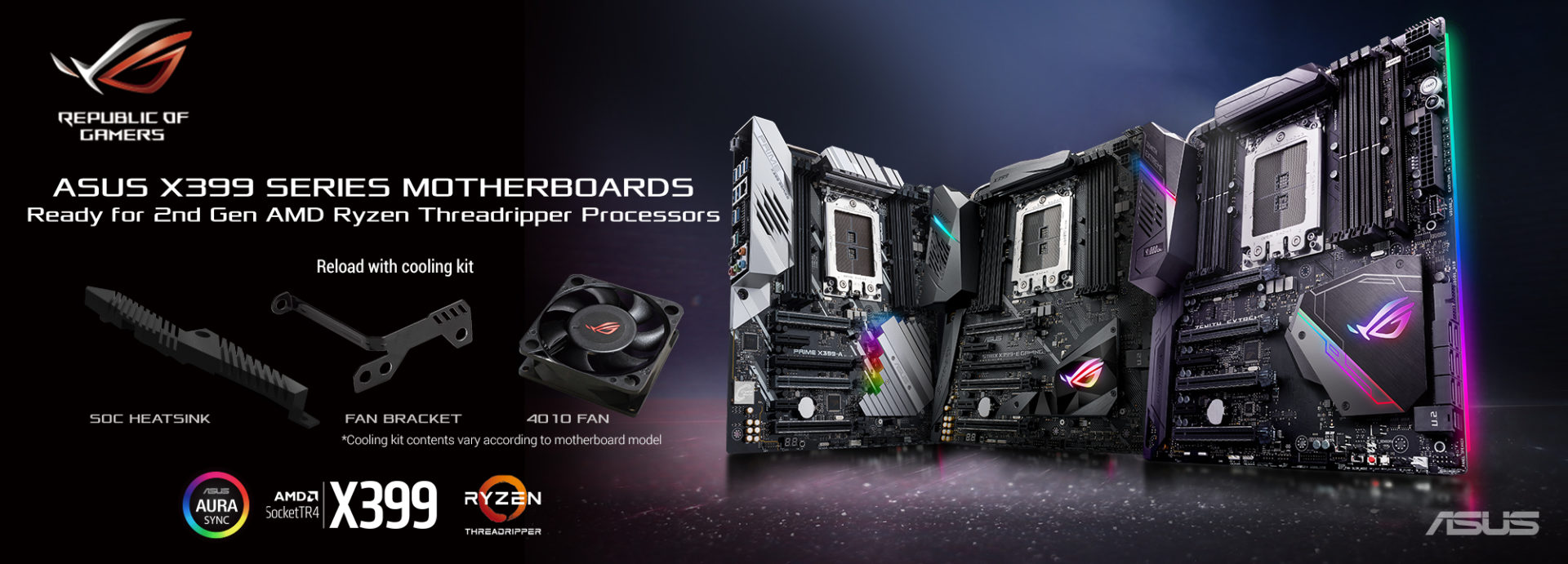 “ASUS” พร้อมรองรับหน่วยประมวลผลรุ่นใหม่ AMD Ryzen Threadripper 2nd Generation บนเมนบอร์ดซีรีส์ X399