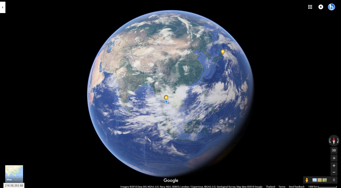 Google Maps เปลี่ยนการแสดงแผนที่แบบใหม่จากแผ่นกระดาษ 2 มิติ เป็นลูกโลก 3 มิติ