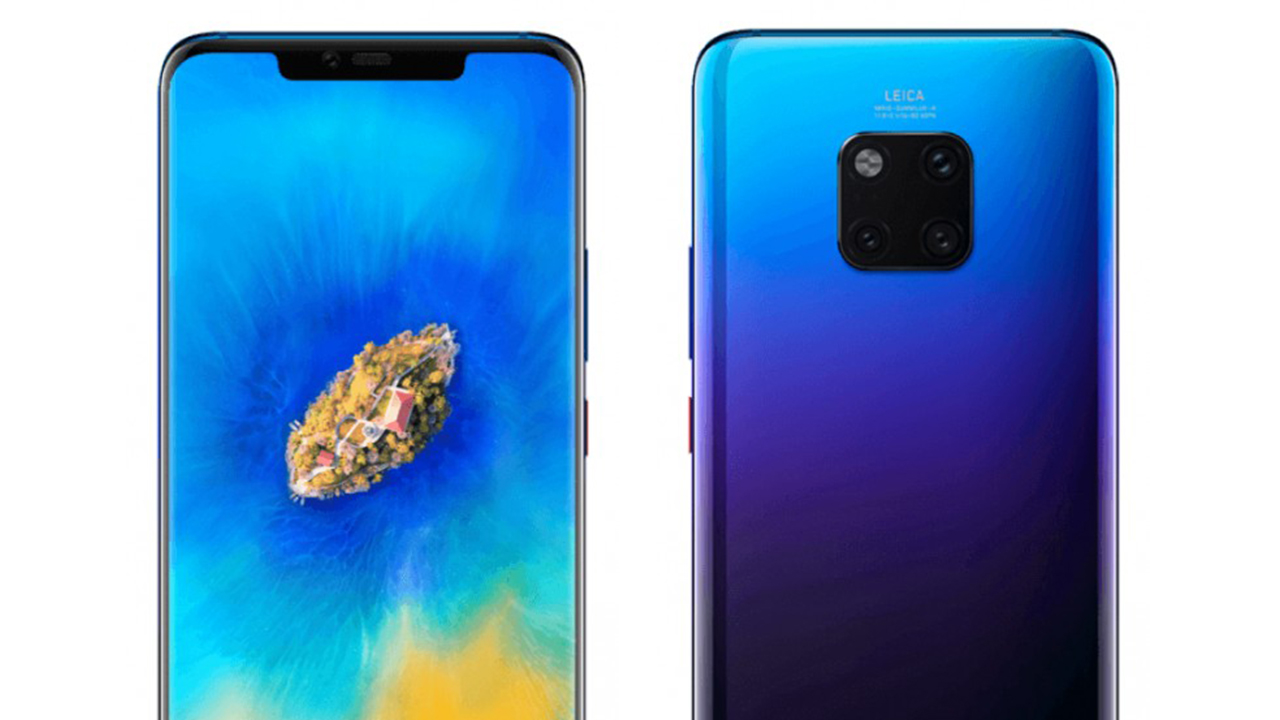 ภาพเรนเดอร์ชัดๆ Huawei Mate 20 Pro : 3 สี สวยสด, กล้องหลังทรงสี่เหลี่ยม, สแกนนิ้วมือบนหน้าจอ