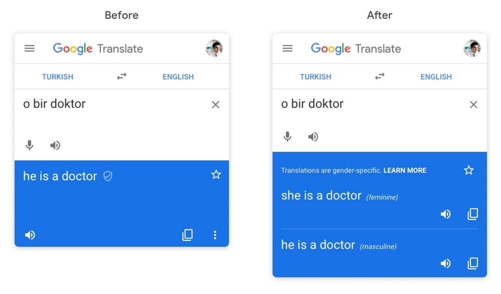 Google Translate Musculine Feminine