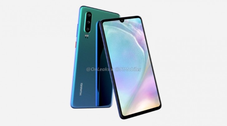 ภาพเรนเดอร์เรือธงล่าสุด Huawei P30 เผยดีไซน์ส่วนเว้าหน้าจอทรง “หยดน้ำ” และ “กล้องหลัง 3 ตัว”